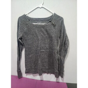 Banana Republic Pull Over XS Black Gray Long Sleeve Knit Women's 100% Cotton